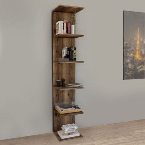 Βιβλιοθήκη - Ραφιέρα τοίχου μελαμίνης Ogden χρώμα καπνιστή καρυδιά 34,5x30x180εκ. Βιβλιοθήκη - Ραφιέρα τοίχου μελαμίνης Ogden χρώμα καπνιστή καρυδιά 34,5x30x180εκ.