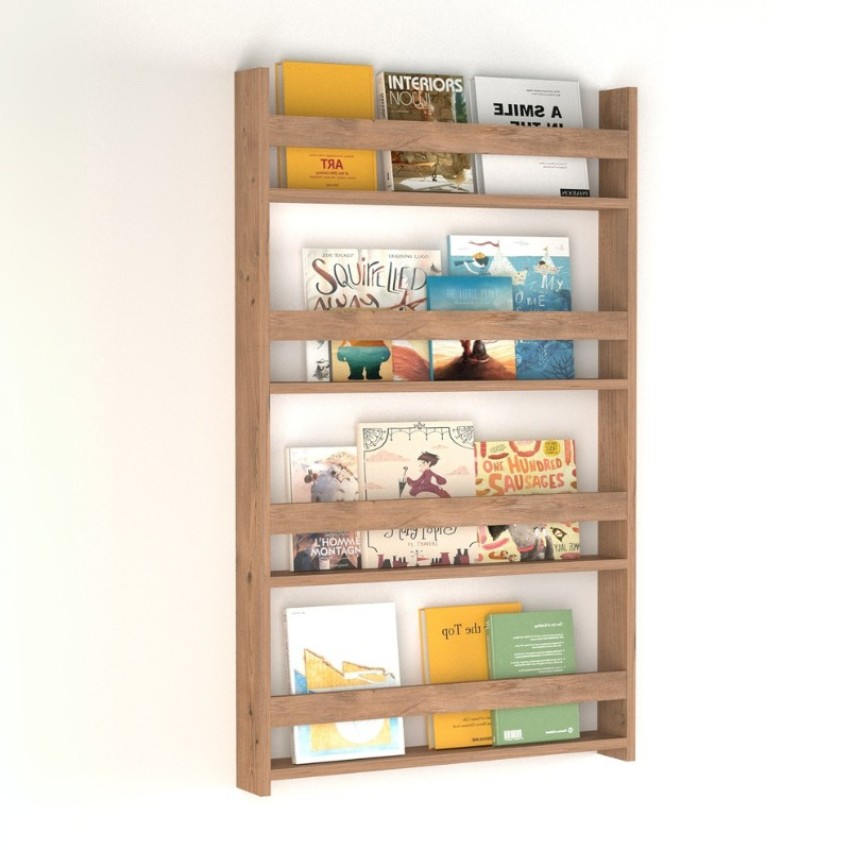 Βιβλιοθήκη Montessori Τοίχου από Μελαμίνη - Χρώμα Pine Oak 70x10x120 εκ. Επιτοίχια βιβλιοθήκη Montessori από μελαμίνη σε χρώμα pine oak, διαστάσεις 70x10x120 εκ.