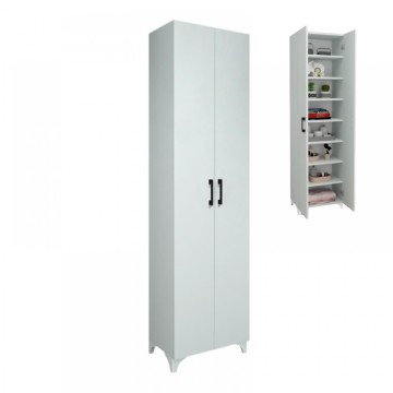 Ντουλάπα - Παπουτσοθήκη μελαμίνης Lilly χρώμα λευκό 49x32x178εκ.