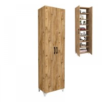 Ντουλάπα - Παπουτσοθήκη μελαμίνης Lilly χρώμα pine oak 49x32x178εκ.