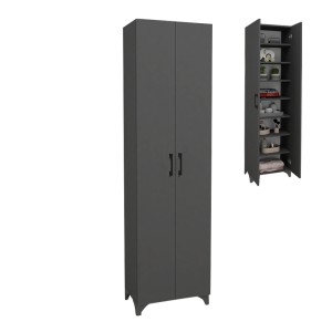 Ντουλάπα - Παπουτσοθήκη μελαμίνης Lilly χρώμα ανθρακί 49x32x178εκ. Ντουλάπα - Παπουτσοθήκη μελαμίνης Lilly χρώμα ανθρακί 49x32x178εκ.