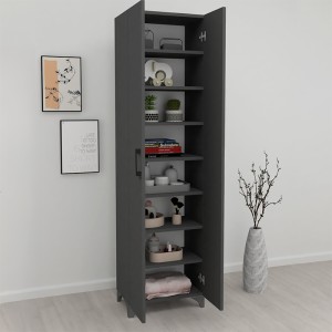Ντουλάπα - Παπουτσοθήκη μελαμίνης Lilly χρώμα ανθρακί 49x32x178εκ. Ντουλάπα - Παπουτσοθήκη μελαμίνης Lilly χρώμα ανθρακί 49x32x178εκ.