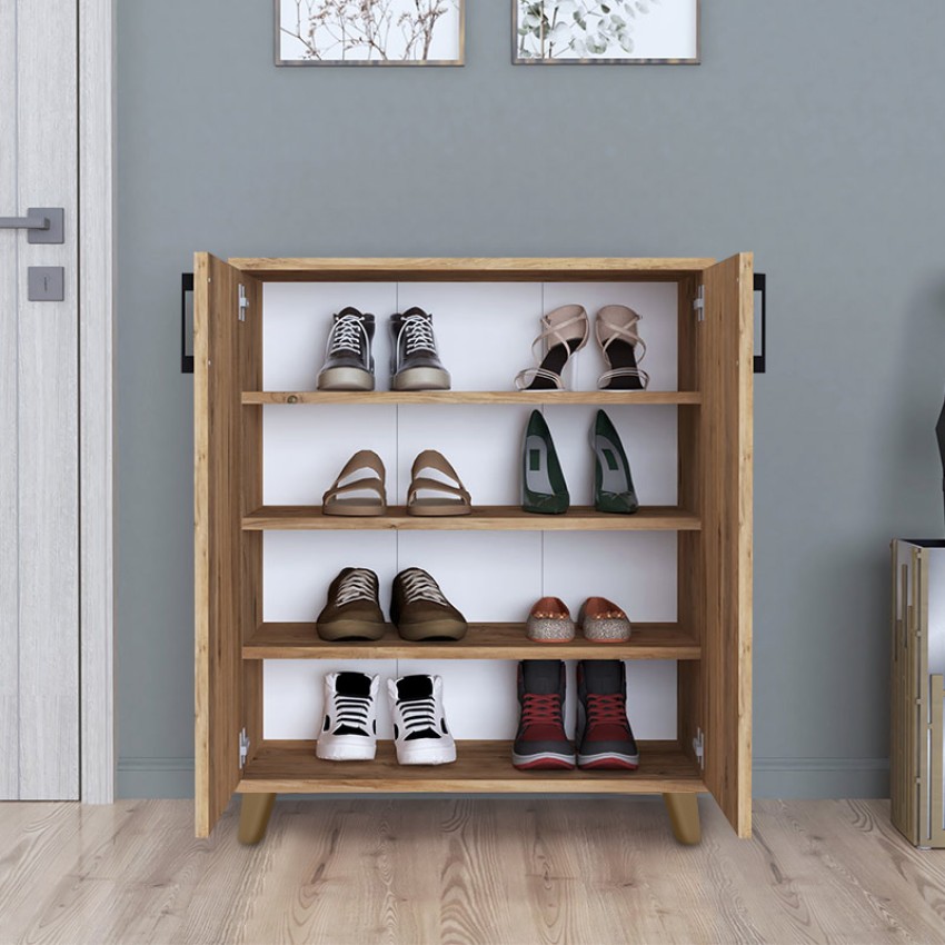 Ντουλάπι κουζίνας/μπάνιου - Παπουτσοθήκη μελαμίνης Lilly χρώμα pine oak 72x32,5x88εκ.