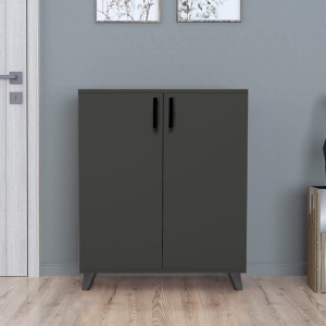 Ντουλάπι κουζίνας/μπάνιου - Παπουτσοθήκη μελαμίνης Lilly χρώμα ανθρακί 72x32,5x88εκ. Ντουλάπι κουζίνας/μπάνιου - Παπουτσοθήκη μελαμίνης Lilly χρώμα ανθρακί 72x32,5x88εκ.