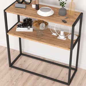 Κονσόλα Castel μεταλλική - μελαμίνης χρώμα μαύρο - pine oak 90x33,5x90εκ. Κονσόλα Castel μεταλλική - μελαμίνης χρώμα μαύρο - pine oak 90x33,5x90εκ.