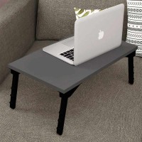 Τραπεζάκι laptop Sidon από μελαμίνη χρώμα ανθρακί 60x35,5x23,5εκ.