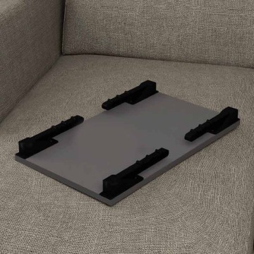 Τραπεζάκι laptop Sidon από μελαμίνη χρώμα ανθρακί 60x35,5x23,5εκ.