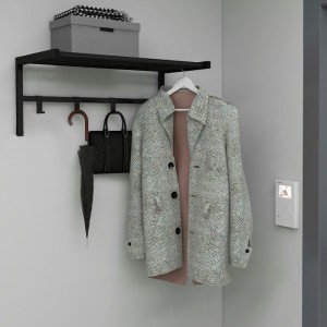 Κρεμάστρα τοίχου Ofred μεταλλική χρώμα μαύρο 69x34x32,5εκ.