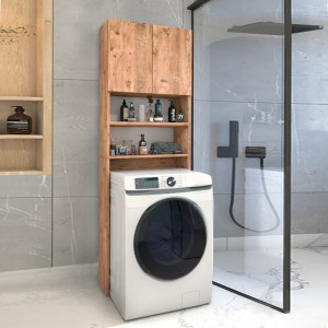 Έπιπλο πλυντηρίου Ramsey από μελαμίνη χρώμα pine oak 65x27x190,6εκ.