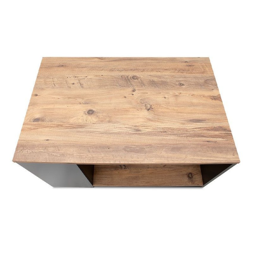 Τραπεζάκι σαλονιού Sylvia από μελαμίνη χρώμα pine oak - ανθρακί 90,2x59,2x48,1εκ.
