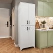 Ντουλάπα κουζίνας/μπάνιου Charlie από μελαμίνη χρώμα λευκό 62,6x35,8x186εκ.
