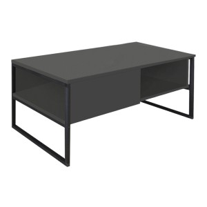 Τραπεζάκι σαλονιού Lawrence από μελαμίνη χρώμα ανθρακί 105x60x46εκ.