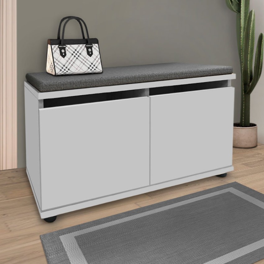 Παπουτσοθήκη μελαμίνης Twain 8 ζευγών χρώμα λευκό 80x35x42εκ.