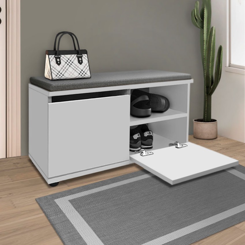 Παπουτσοθήκη μελαμίνης Twain 8 ζευγών χρώμα λευκό 80x35x42εκ.