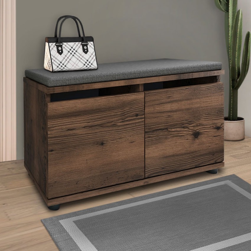 Παπουτσοθήκη Twain από Μελαμίνη – Καπνιστή Καρυδιά 80×35×42cm