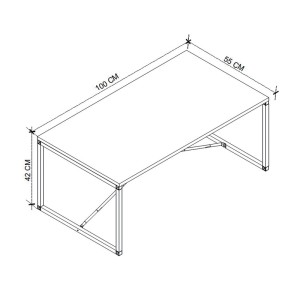 Τραπεζάκι σαλονιού Harte μεταλλικό - μελαμίνης χρώμα ανθρακί 100x55x42εκ.