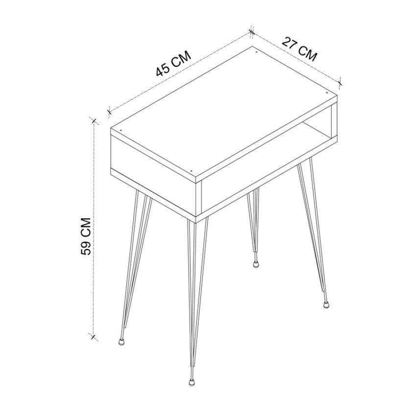 Κομοδίνο μελαμίνης Scott χρώμα sapphire oak 40x30x60εκ.