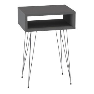 Κομοδίνο μελαμίνης Scott χρώμα ανθρακί 40x30x60εκ.