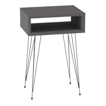 Κομοδίνο μελαμίνης Scott χρώμα ανθρακί 40x30x60εκ.