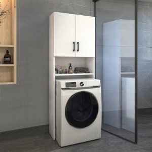 Έπιπλο πλυντηρίου Holton από μελαμίνη χρώμα λευκό 65,5x30x180εκ. Έπιπλο πλυντηρίου Holton από μελαμίνη χρώμα λευκό 65,5x30x180εκ.