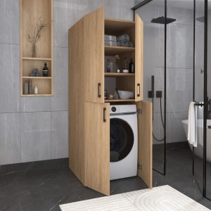 Ντουλάπα μπάνιου - Έπιπλο πλυντηρίου Millay χρώμα sapphire oak 70x70x180εκ.