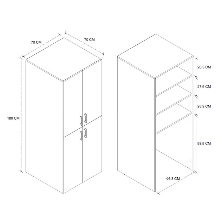 Ντουλάπα μπάνιου - Έπιπλο πλυντηρίου Millay χρώμα sapphire oak 70x70x180εκ.