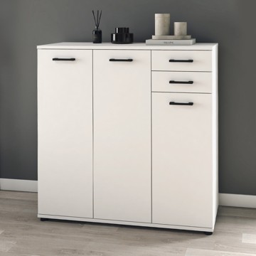 Παπουτσοθήκη - ντουλάπι Polly από μελαμίνη χρώμα λευκό 108x35x108εκ.