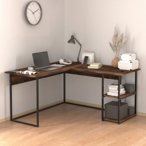 Γραφείο εργασίας Delta χρώμα καπνιστή καρυδιά 147,8x140x73,8εκ.