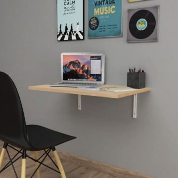 Τραπέζι κουζίνας - Γραφείο επιτοίχιο πτυσσόμενο Ravan χρώμα sapphire oak 72x45εκ.