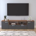 Έπιπλο τηλεόρασης Girit χρώμα καρυδί - ανθρακί 181,3x41x46,2εκ.