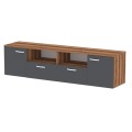 Έπιπλο τηλεόρασης Girit χρώμα καρυδί - ανθρακί 181,3x41x46,2εκ.