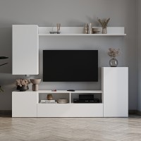 Σύνθεση τηλεόρασης Rodos χρώμα λευκό 210,2x36x90,4εκ.