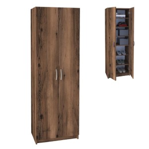 Ντουλάπα ρούχων - Παπουτσοθήκη Renso δίφυλλη χρώμα καπνιστή καρυδιά 59,8x37,8x178,5εκ. Ντουλάπα ρούχων - Παπουτσοθήκη Renso δίφυλλη χρώμα καπνιστή καρυδιά 59,8x37,8x178,5εκ.