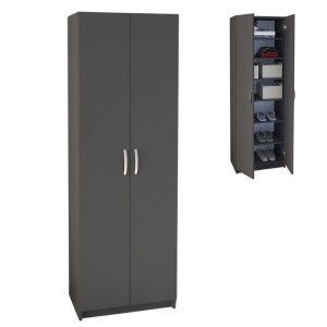 Ντουλάπα ρούχων - Παπουτσοθήκη Renso δίφυλλη χρώμα ανθρακί 59,8x37,8x178,5εκ. Ντουλάπα ρούχων - Παπουτσοθήκη Renso δίφυλλη χρώμα ανθρακί 59,8x37,8x178,5εκ.