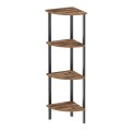 Βιβλιοθήκη γωνιακή Lela χρώμα μαύρο - καπνιστή καρυδιά 34x34x125εκ.