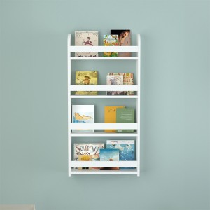 Επιτοίχια βιβλιοθήκη - ραφιέρα Montessori χρώμα λευκό 60x15x120εκ.