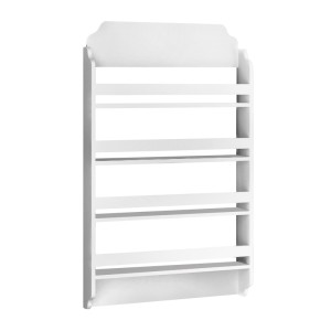 Επιτοίχια βιβλιοθήκη - ραφιέρα Montessori χρώμα λευκό 80x15x132εκ.