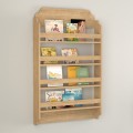 Επιτοίχια βιβλιοθήκη - ραφιέρα Montessori χρώμα sapphire oak 80x15x132εκ.
