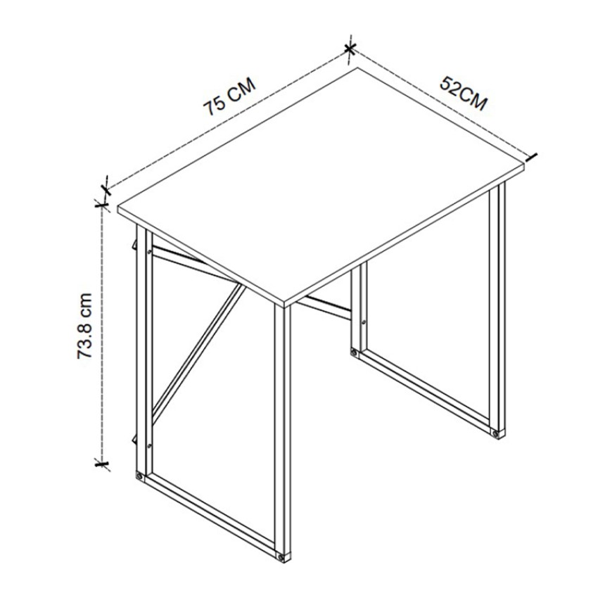 Γραφείο εργασίας Verne χρώμα pine oak 75x52x73,8εκ.