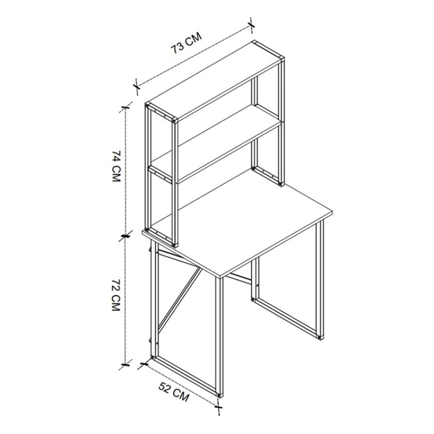 Γραφείο εργασίας Pope χρώμα pine oak 73x52x146εκ.