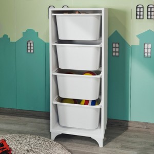 Συρταριέρα Κουζίνας - Μπάνιου με 4 Συρτάρια Λευκή 45,3x29,7x116,3εκ.