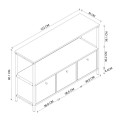 Μπουφές Mars Καπνιστή Καρυδιά 122x36x80,1 εκ.