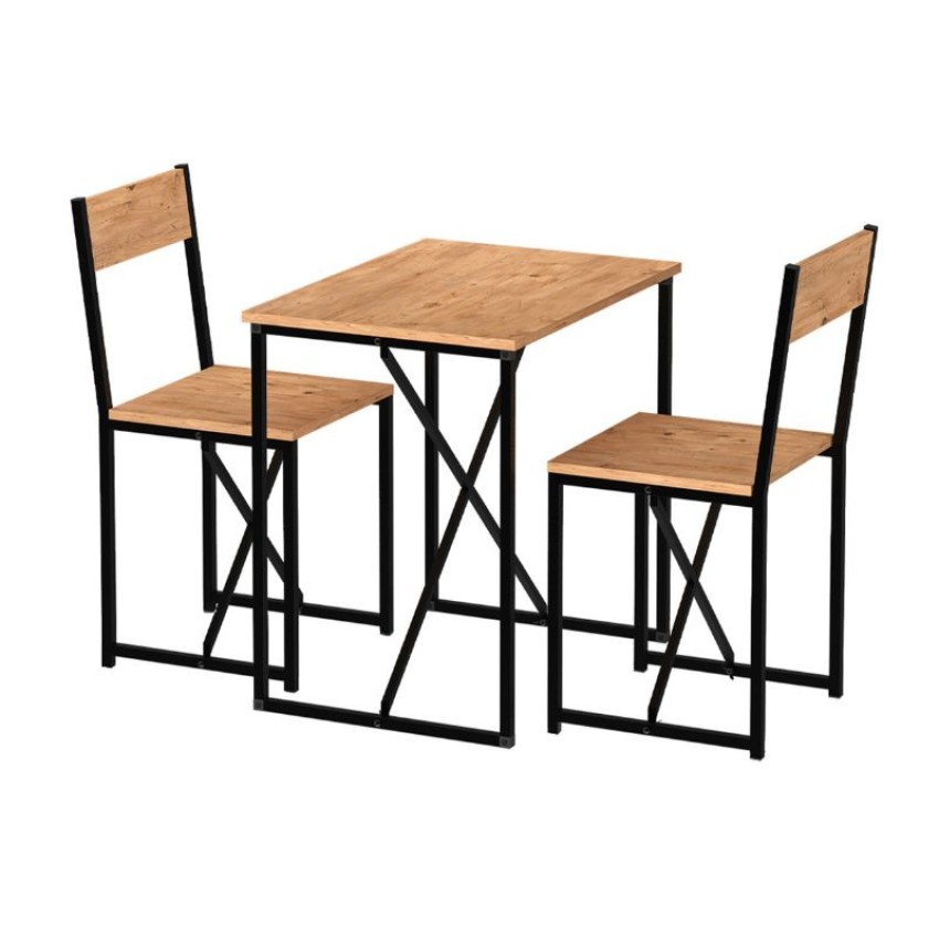 Τραπεζαρία Maysa Σετ 3 τμχ χρώμα pine oak 72,5x52,5x71,8εκ.