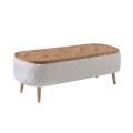 Έπιπλο Τηλεόρασης Luno με Ύφασμα Teddy Λευκό – Pine Oak 120x30x45 εκ.