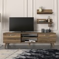 Έπιπλο τηλεόρασης Colin χρώμα καρυδί 150x29,5x40,6εκ.