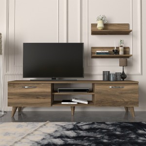 Έπιπλο τηλεόρασης Colin χρώμα καρυδί 150x29,5x40,6εκ.