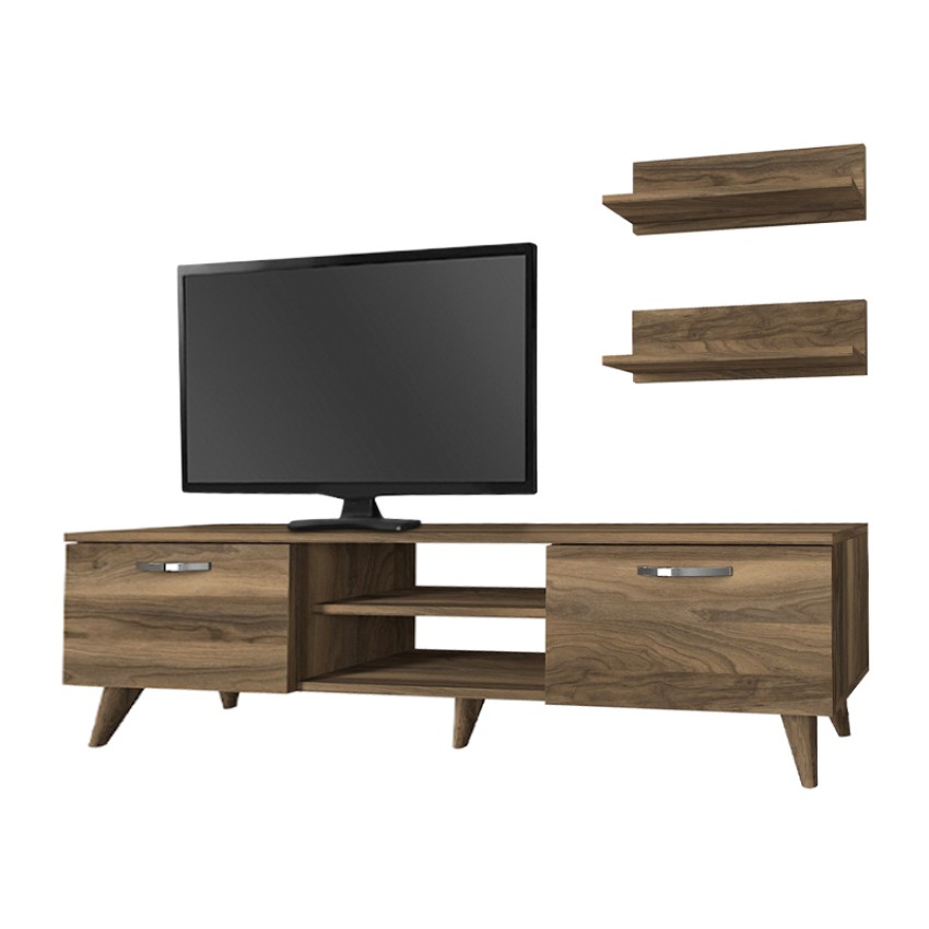Έπιπλο τηλεόρασης Colin χρώμα καρυδί 150x29,5x40,6εκ.