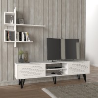 Σύνθεση τηλεόρασης Salerno χρώμα λευκό 180x35x51εκ.