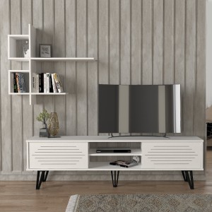 Σύνθεση τηλεόρασης Salerno χρώμα λευκό 180x35x51εκ.