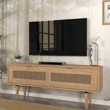Έπιπλο τηλεόρασης Sirona από μελαμίνη χρώμα sapphire oak 140x30x55εκ.